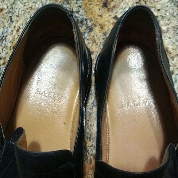 Bally Soft Italy Black Leather Slip-On Plain Toe Loafers Mens 8 - Picture 11 of 12